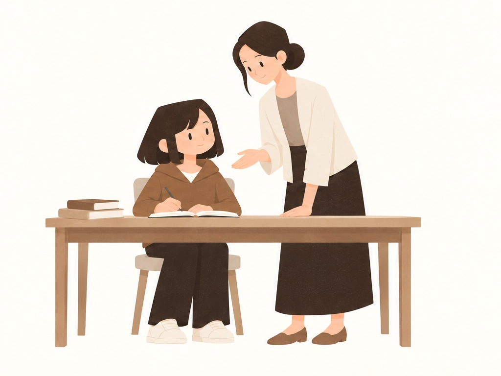 女學生與老師的一對一個別指導情境